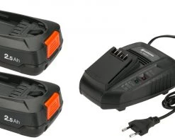Gardena 18 Volt 14907-20 Kit De Démarrage P4A QC+2x2.5Ah -Lot de batterie Soldes 14907 20 kit de demarrage p4a qc 2x2 5ah 2