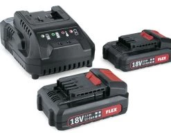 Flex-tools Accessoires 491357 P-Set 22 Q Accu Set 18V 2.5Ah - 2 X AP18.0/2.5 Batteries + Chargeur 18 Volts