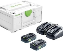 Festool Accessoires 18 Volt 577109 Ensemble D'énergie SYS 18V 2x4.0/TCL6 DUO-2 X Pack D'accus Et Chargeur Dans Systainer