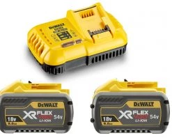 DeWalt Accessoires 54 Volt DCB118X2-QW Pack 2 Batteries XR FLEXVOLT 54V 9Ah Li-Ion + Chargeur Rapide