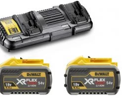 DeWalt Accessoires 54 Volt DCB132X2-QW Kit De Démarrage FlexVolt - 2 X Batterie FlexVolt 54V 9.0Ah Li-Ion + Chargeur Double DCB132