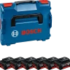 Bosch Bleu Accessoires 18 Volt Jeu De Batteries En L-Boxx - 6 X GBA 18V 4.0 Ah Li-ion 1600A02A2S