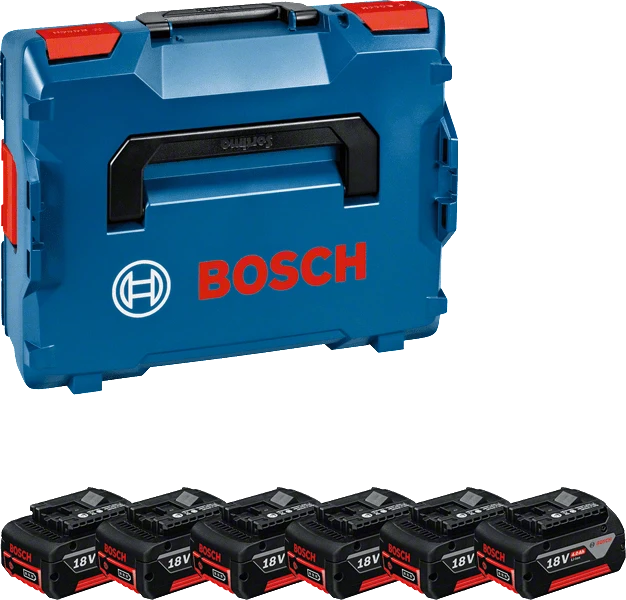 Bosch Bleu Accessoires 18 Volt Jeu De Batteries En L-Boxx - 6 X GBA 18V 4.0 Ah Li-ion 1600A02A2S 1 Bosch Bleu Accessoires 18 Volt Jeu De Batteries En L-Boxx - 6 X GBA 18V 4.0 Ah Li-ion 1600A02A2S