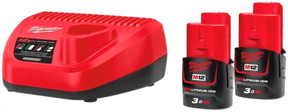 Milwaukee Accessoires 12 Volt M12 NRG-302 M12™ NRG Pack - 2 X Batterie 12V 3.0Ah + Chargeur C12C 4933451902 1 Milwaukee Accessoires 12 Volt M12 NRG-302 M12™ NRG Pack - 2 X Batterie 12V 3.0Ah + Chargeur C12C 4933451902