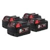 Milwaukee Accessoires M18 B5 4-pack 4 X Batterie 18 Volt 5.0Ah Li-Ion