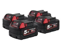 Milwaukee Accessoires M18 B5 4-pack 4 X Batterie 18 Volt 5.0Ah Li-Ion