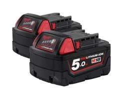 Milwaukee Accessoires M18 B5 Duopack - 2 X Batterie 18 Volt 5.0Ah Li-Ion