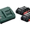 Metabo Accessoires 18 Volt Pack Batterie 2 X 18V 2.0Ah Li-Ion + 1 X Chargeur SC 30 685161000