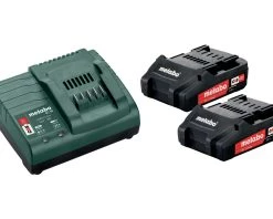 Metabo Accessoires 18 Volt Pack Batterie 2 X 18V 2.0Ah Li-Ion + 1 X Chargeur SC 30 685161000