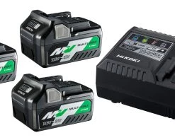 HIKOKI Accessoires 36 Volt UC18YSL3WA3 Booster Pack - 3 X BSL36A18 Batterie Multivolt 36V 2.5Ah/ 18V 5.0Ah Li-Ion + Chargeur Rapide UC18YSL