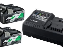 HIKOKI Accessoires 36 Volt UC18YSL3WEZ Pack 2 Batteries Multivolt + Chargeur Rapide