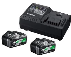 HIKOKI Accessoires 36 Volt UC18YSL3WFZ Booster Pack - 2 X BSL36B18 Batterie Multivolt 36V 4.0Ah/ 18V 8.0Ah Li-Ion + Chargeur Rapide UC18YSL3